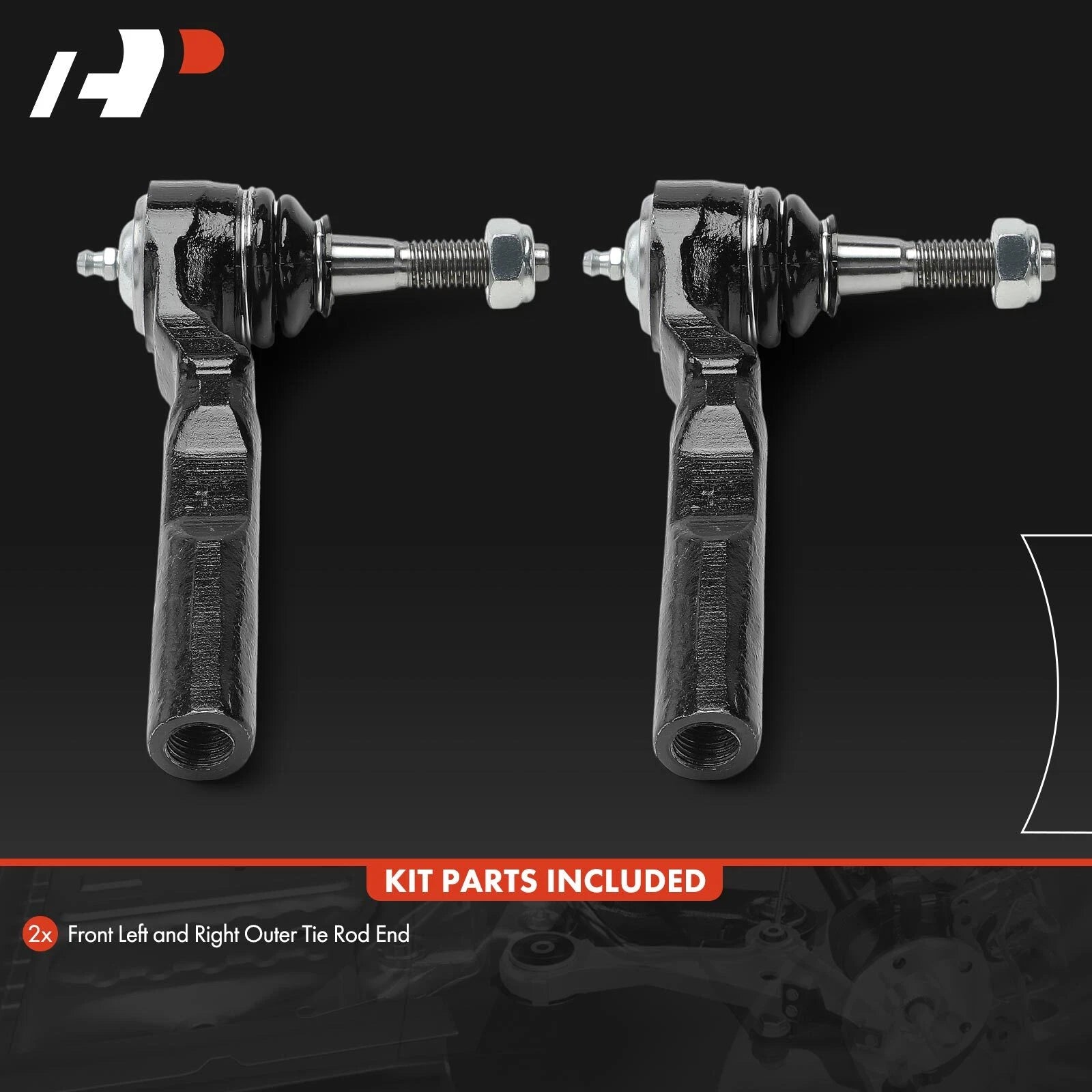 2X Front Outer Tie Rod Ends for Pontiac Sunfire (1990-2005) Chevy Cavalier