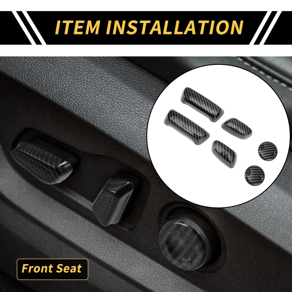 Set of 2 Carbon Fiber Seat Adjustment Button Covers for Toyota Tundra (2014–2021)