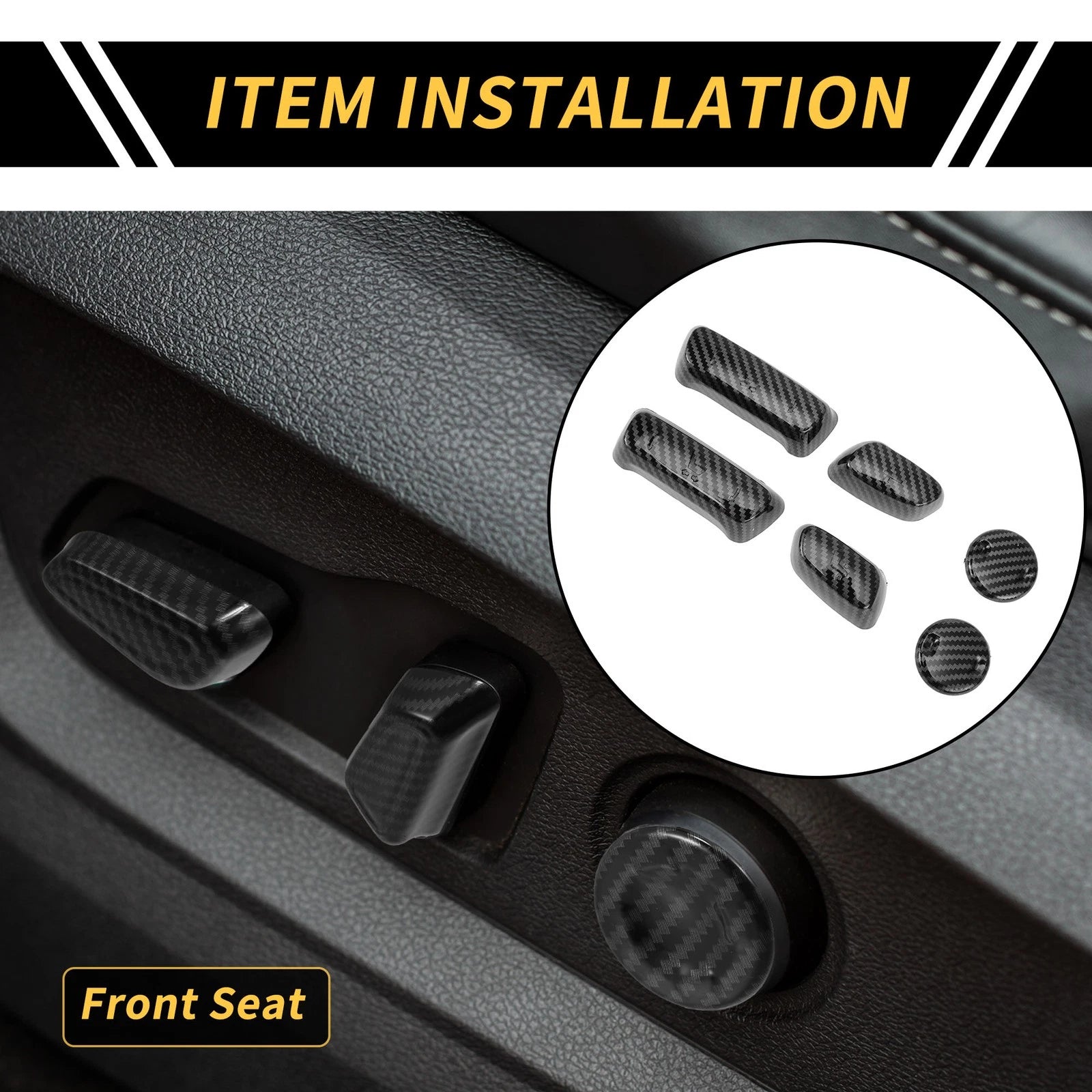 Set of 2 Carbon Fiber Seat Adjustment Button Covers for Toyota Tundra (2014–2021)