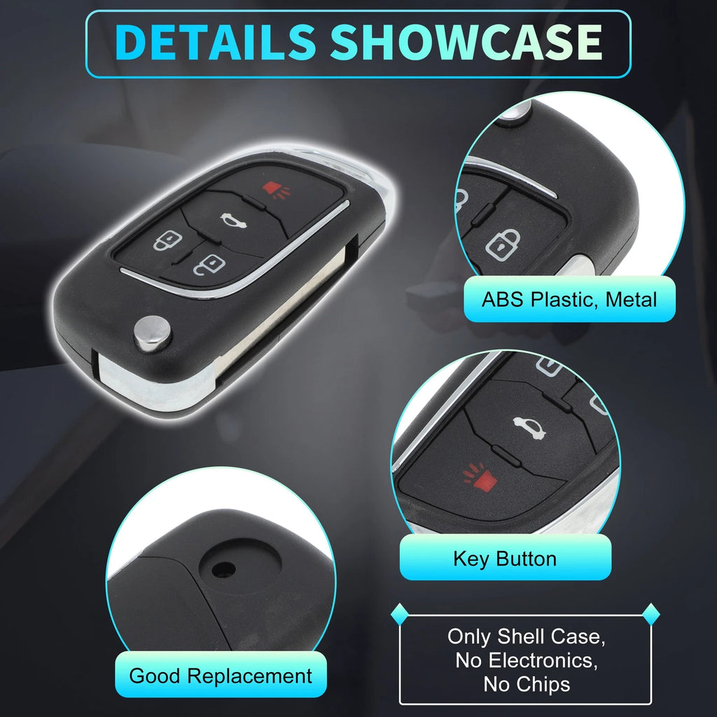 Set of 4 Key Fob Shell Cases for Chevrolet Camaro Equinox (2010–2019)