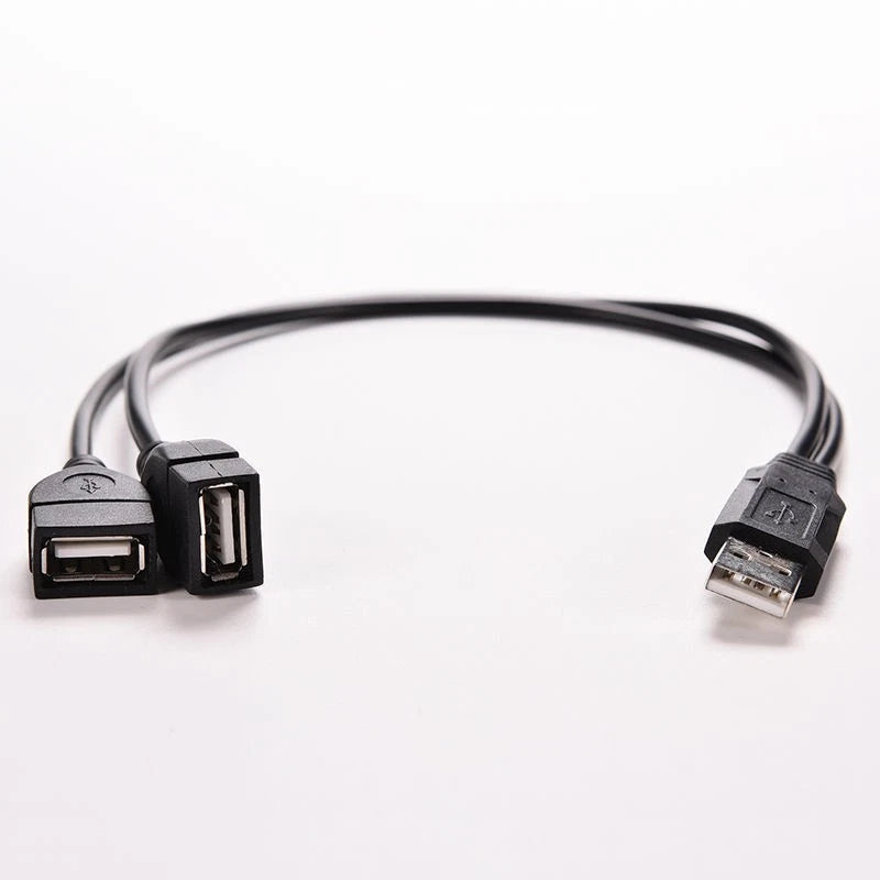 USB Y Splitter Cable Connector for Dual USB Female Jack (2.0A)