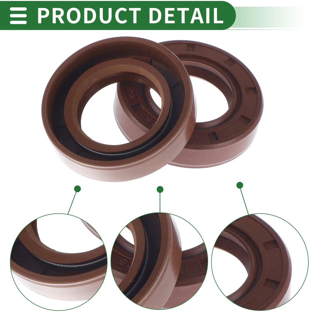 Set of 5 Oil Seal Rotary Shaft Seal FKM Rubber 25x42x10mm