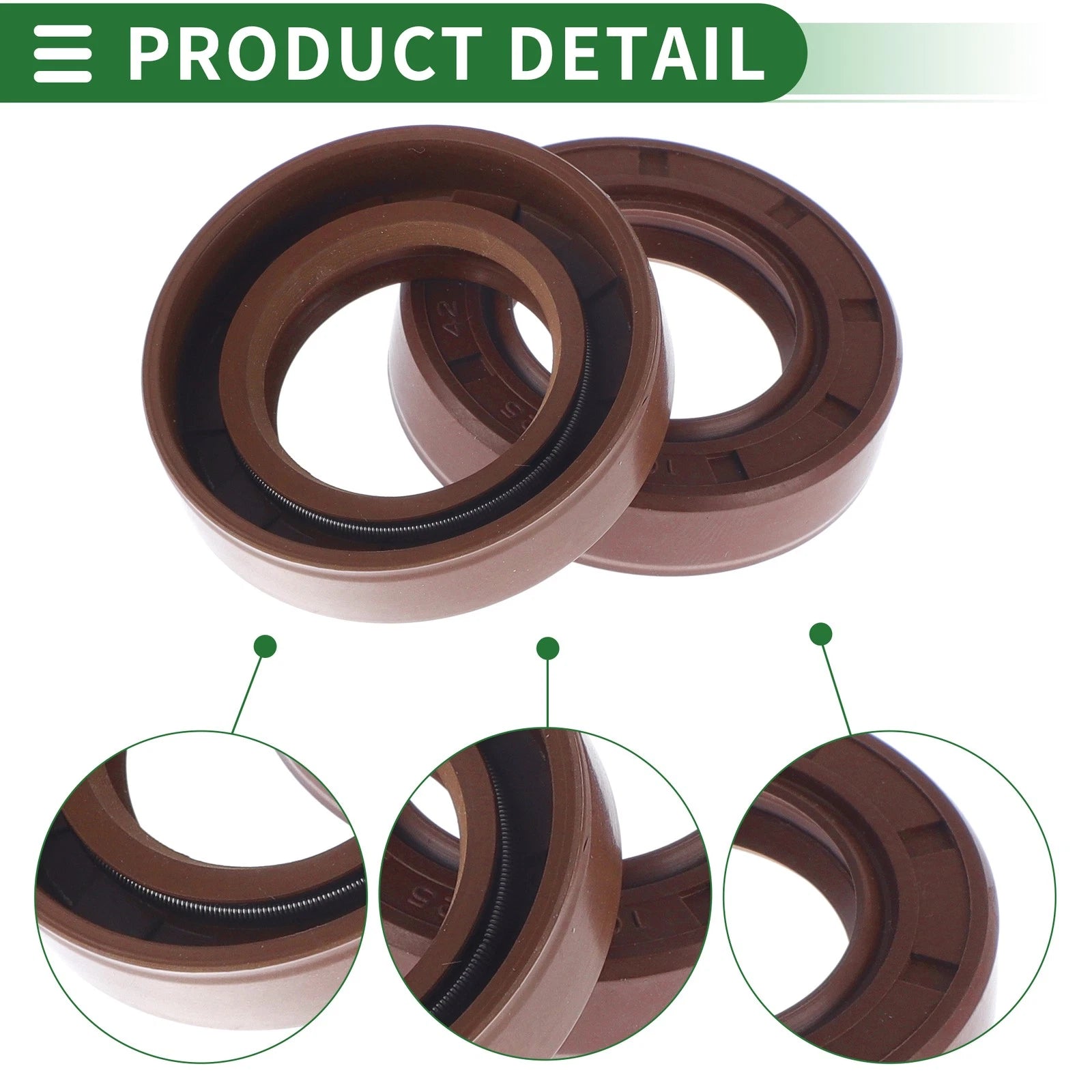Set of 5 Oil Seal Rotary Shaft Seal FKM Rubber 25x42x10mm