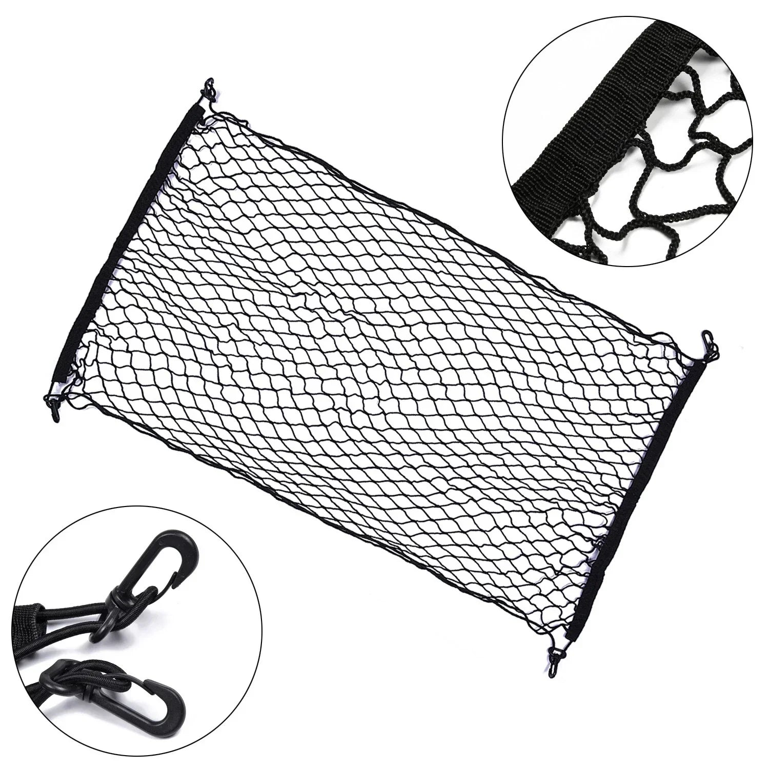 1 Pc Rear Cargo Organizer Net Holder with 4 Hooks for Car/SUV