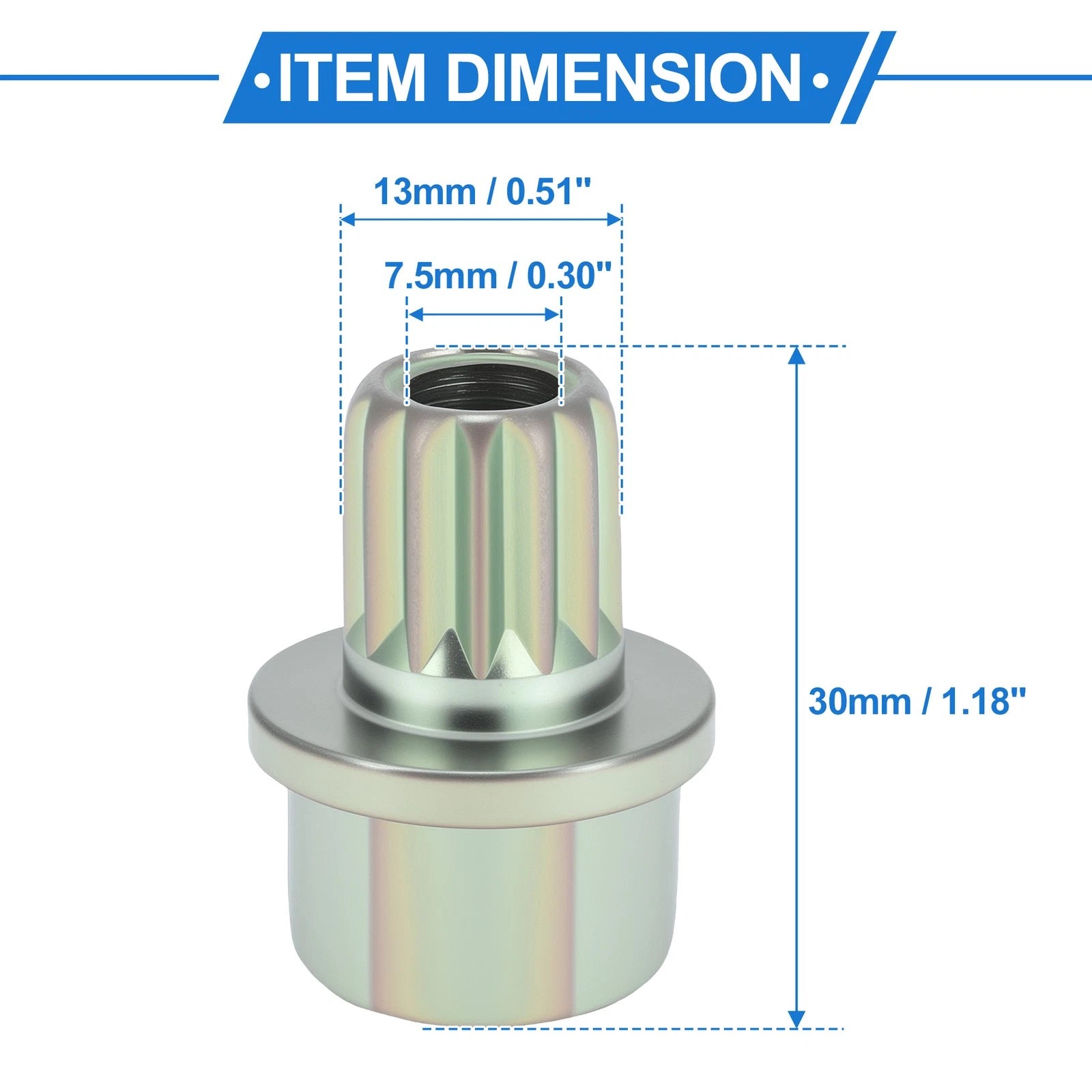 30/13PT Wheel Lock Lug Nut with Anti Theft Removal Key for BMW 