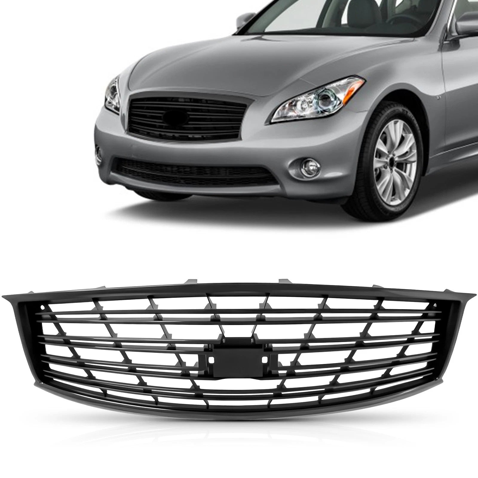 Front Grille for Infiniti M37 M56 (2011–2013) Black Upper Grille