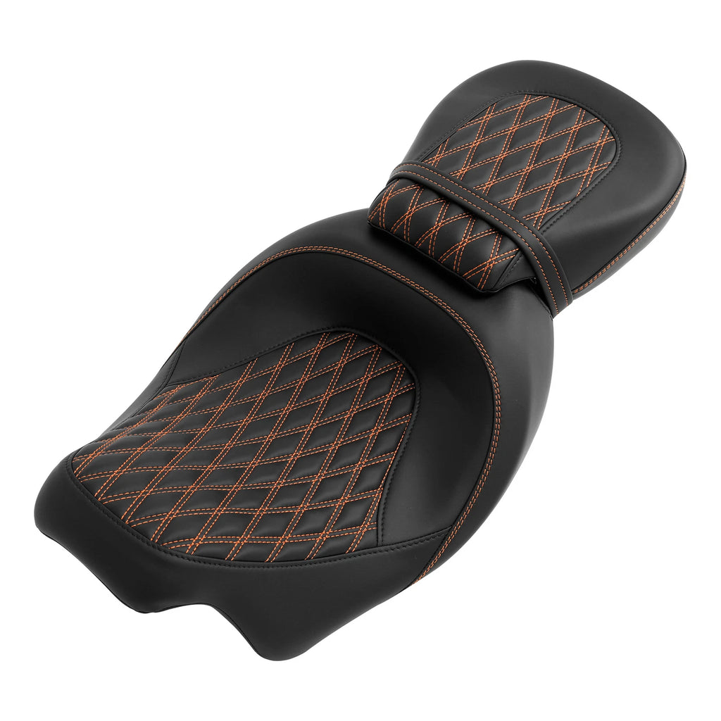 Gel Seats for Harley CVO Road Glide (2009–2023) - Black/Orange