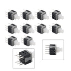 10PCS 5.8x5.8x10mm 6 Pin Tactile Push Button Switch Black for Automotive