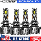 2X Novsight 9005 9006 LED Headlight Bulb Combo for