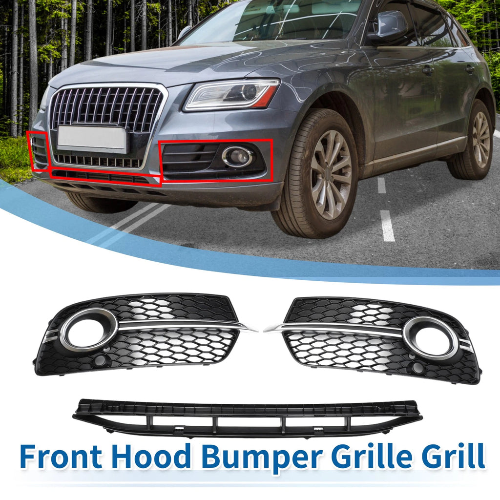 Set of 1 Front Lower Bumper Grille for Audi Q5 (2017) No. 8R0807681S Black