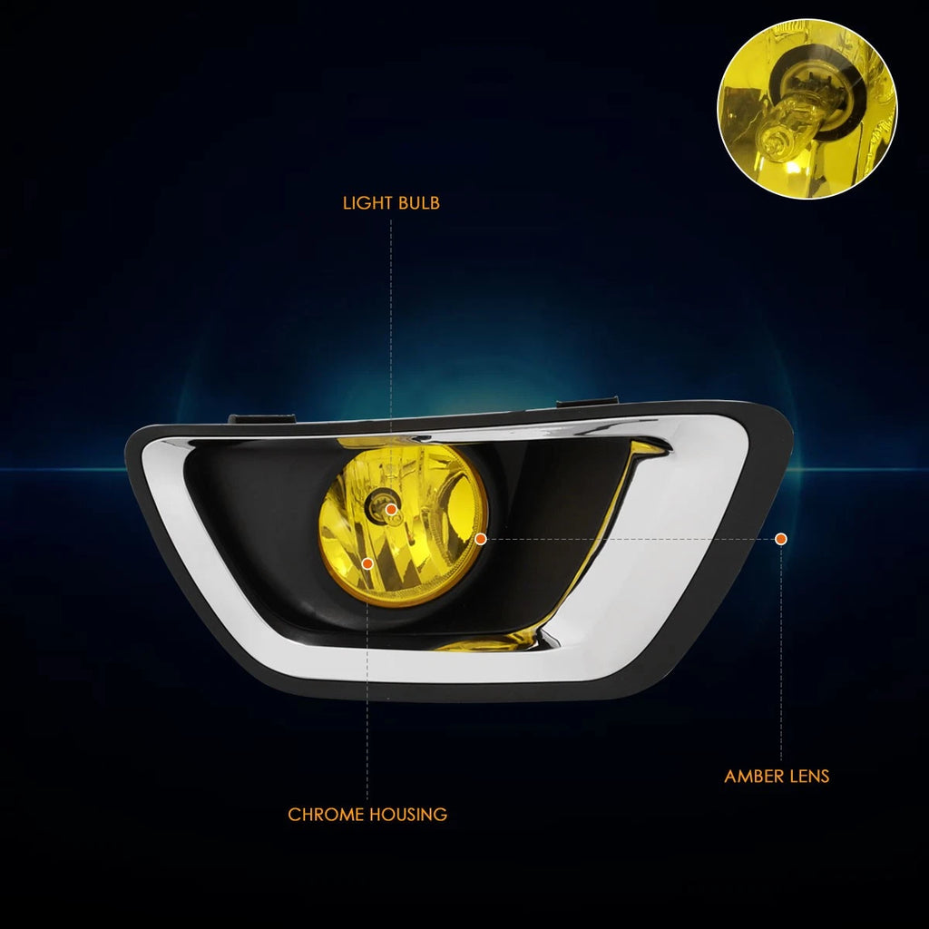 Fog Lights Set for Chevy Colorado (2015–2019) - Amber Lens, Switch, Bezel