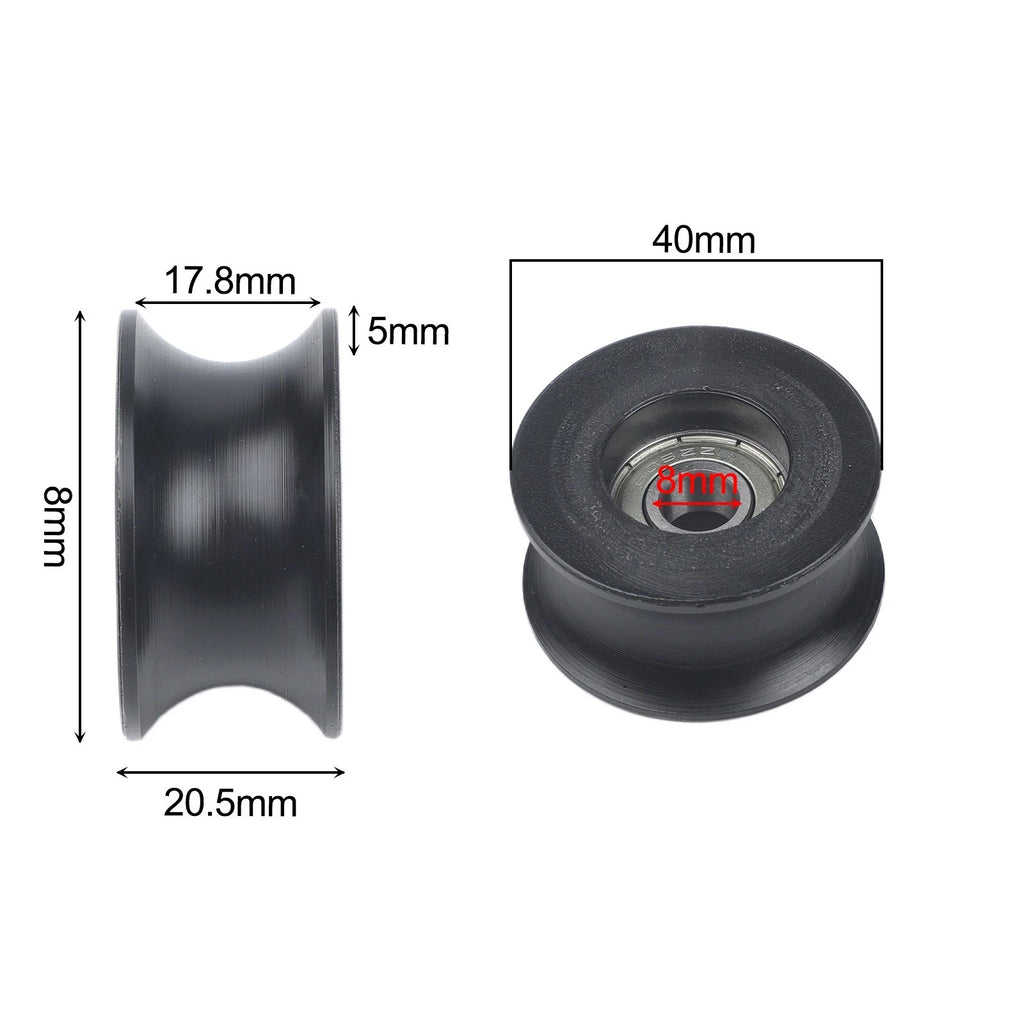 U Type Groove Track Pulley Bearing for Instrumentation (0840UU)