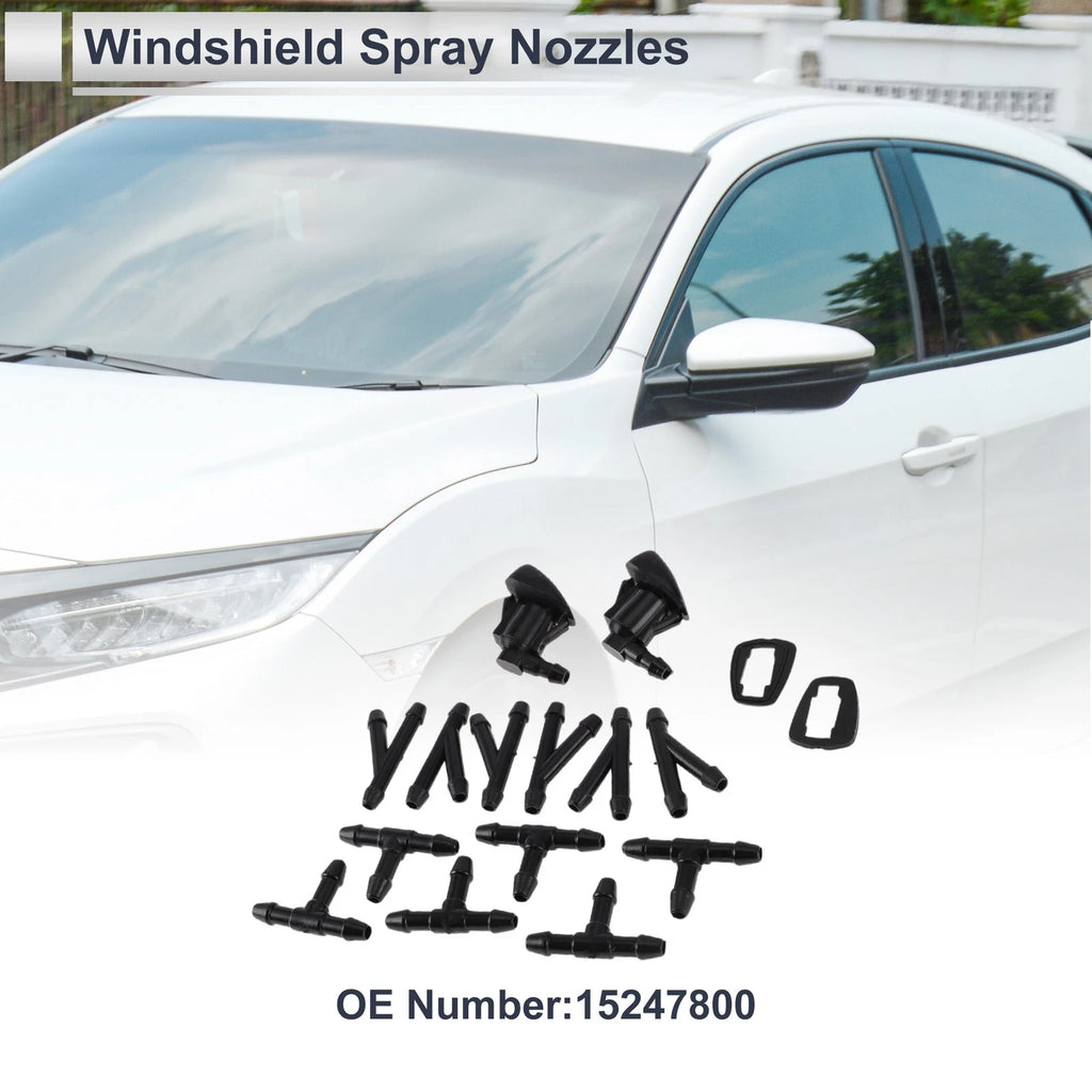 Windshield Washer Nozzle Set of 6 w/ Hose Connector for GMC (No. 15247800)