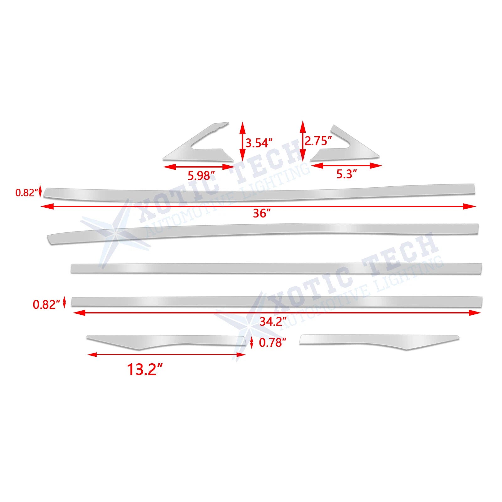 Chrome Window Pillar Post Lower Frame Cover Trims for Honda Civic 2016-2021