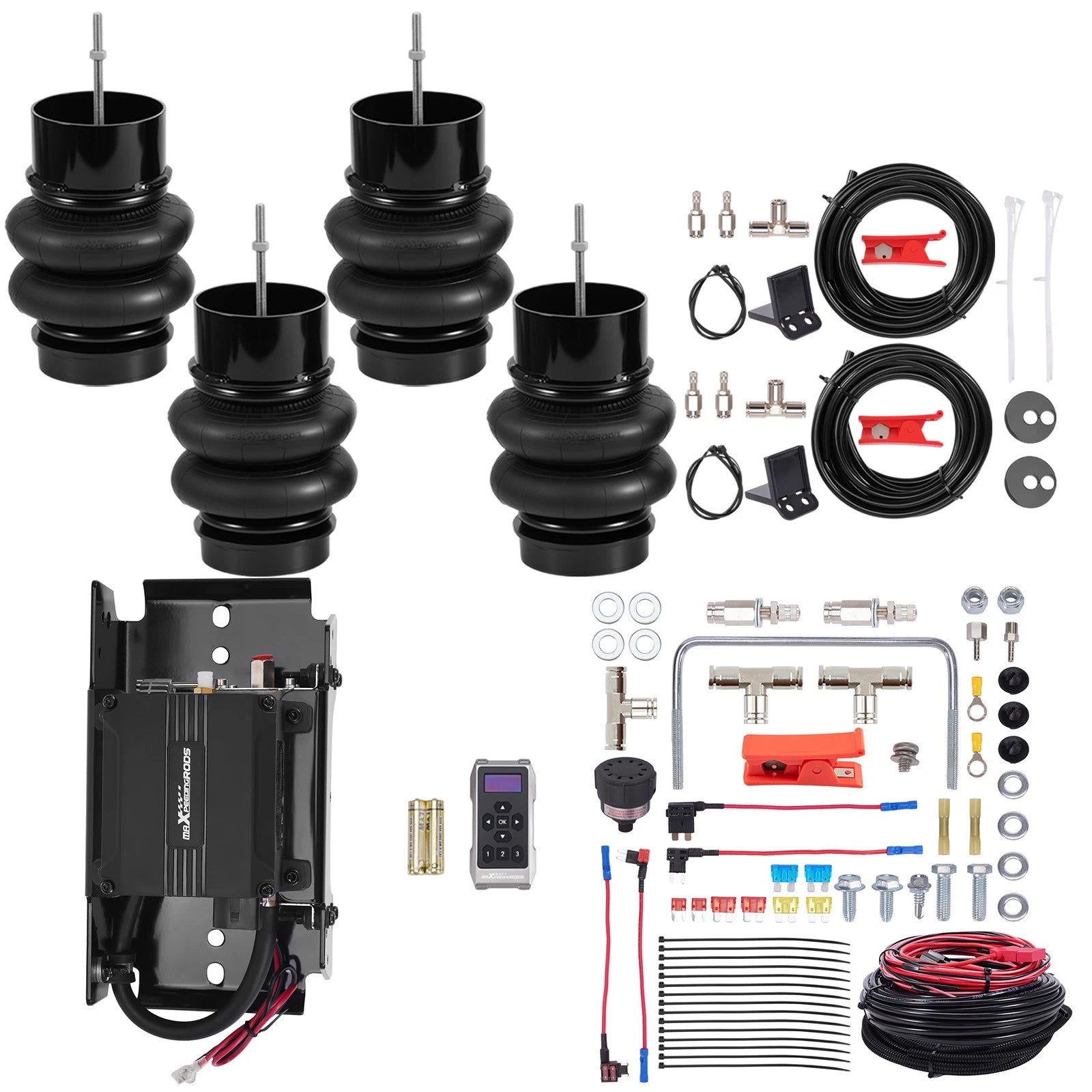 Set of 4 Air Springs + Wireless Air Controller for Chevy El Camino (1973–1977)