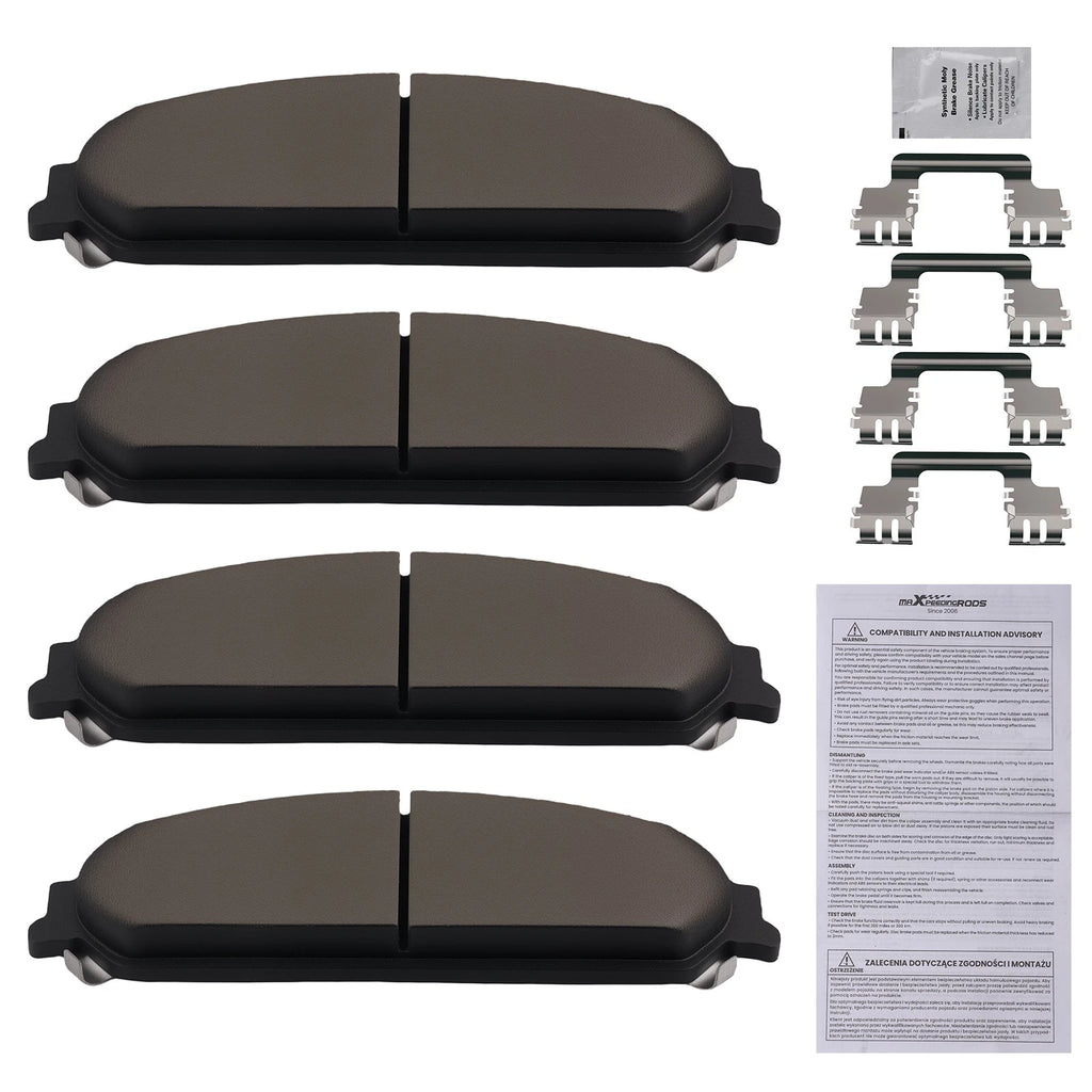 Front Ceramic Brake Pads Kit for Chrysler 200 300 Dodge Caliber Challenger (2011–2019) D1058
