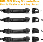 Set of 4 Chrome Exterior Door Handles for Chevrolet Silverado 1500 (2014–2017)