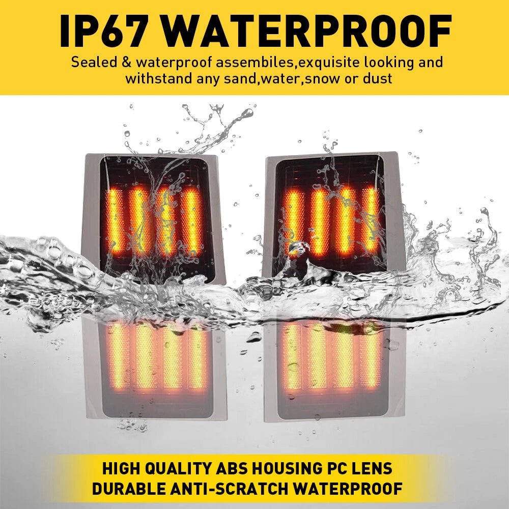 4PC LED Smoked Corner Side Marker Lights for Chevy C/K 1500 2500 3500 (1994–1998)