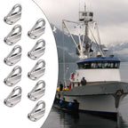 Set of 10 Stainless Steel Spring Snap Fending Hooks for Marine Boat
