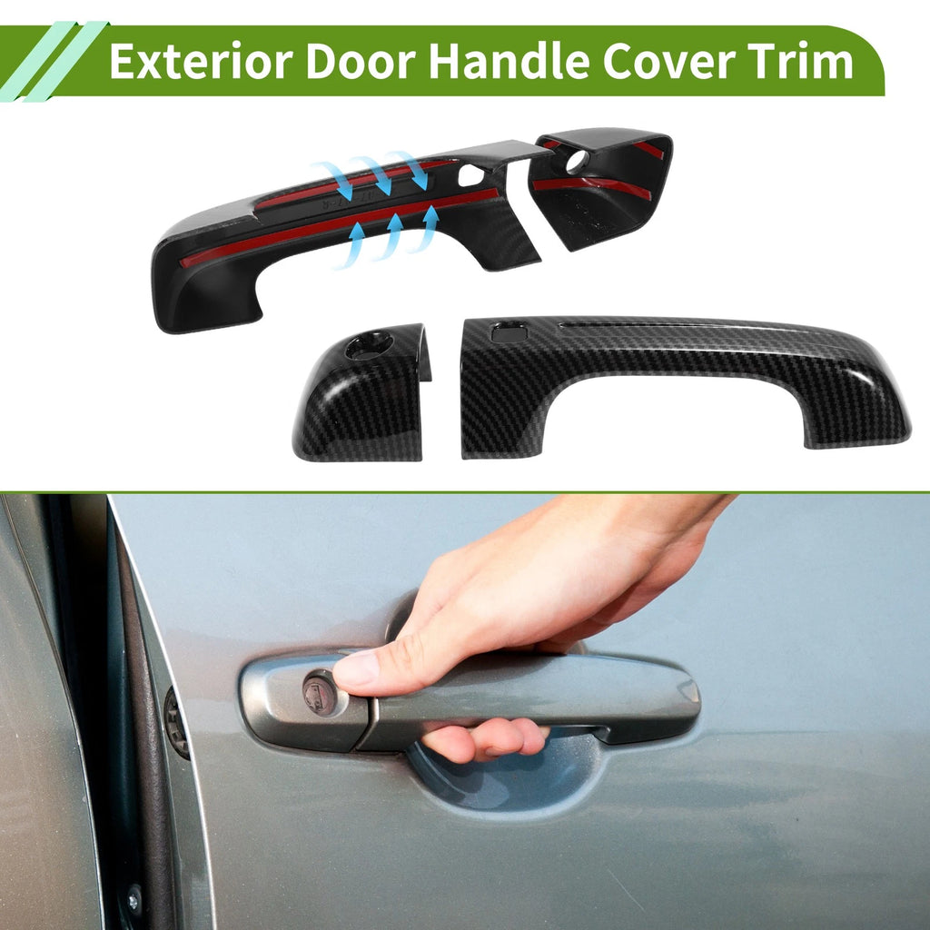 Exterior Door Handle Cover Trim for Ford Bronco (2021–2025) Carbon Fiber Black