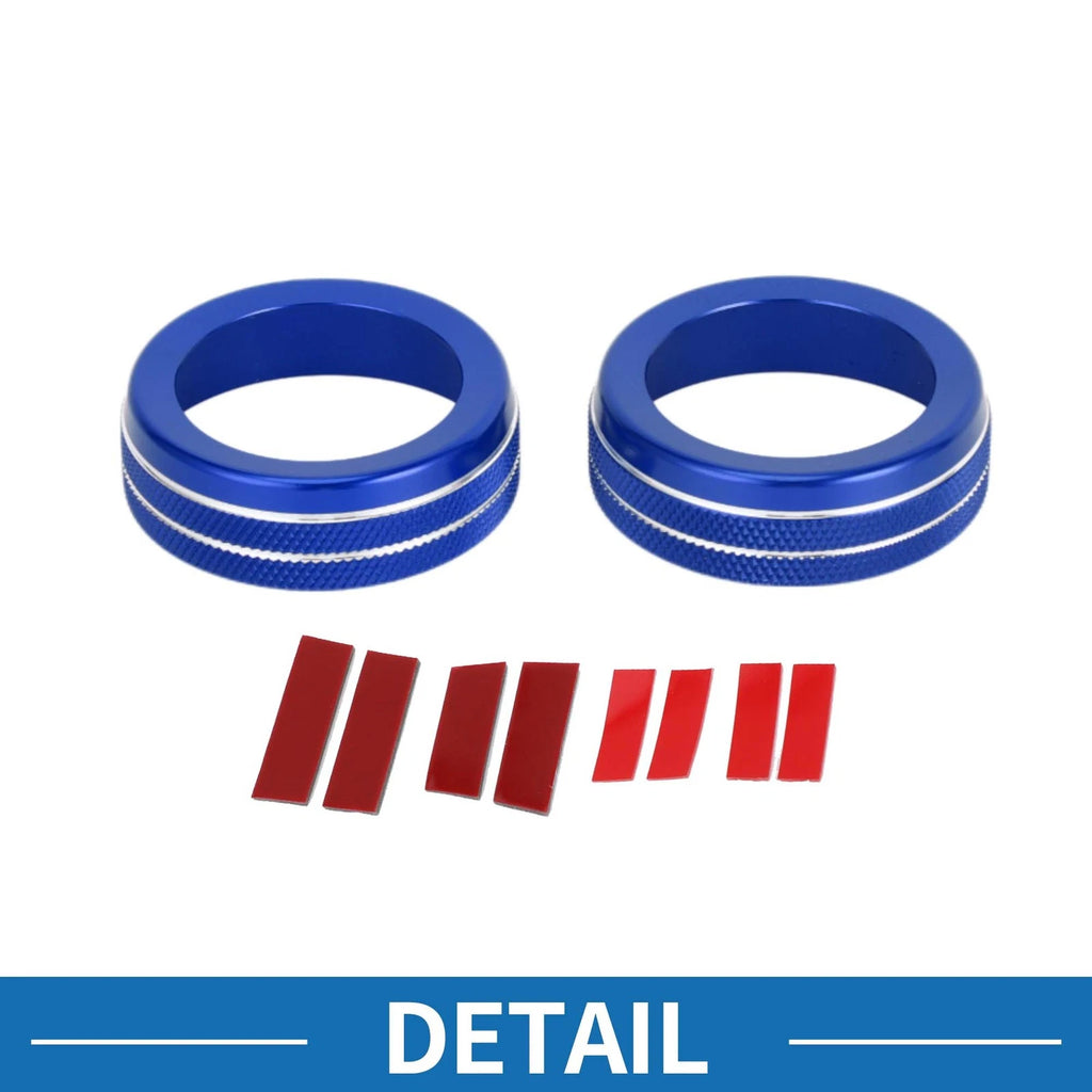 2X AC Climate Heater Switch Knob Cover Ring for Hyundai Elantra (2021–2024) Blue