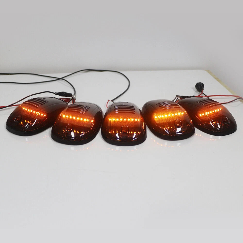 5X Amber LED Cab Roof Marker Lights for Dodge GMC Chevy SUV (Universal)