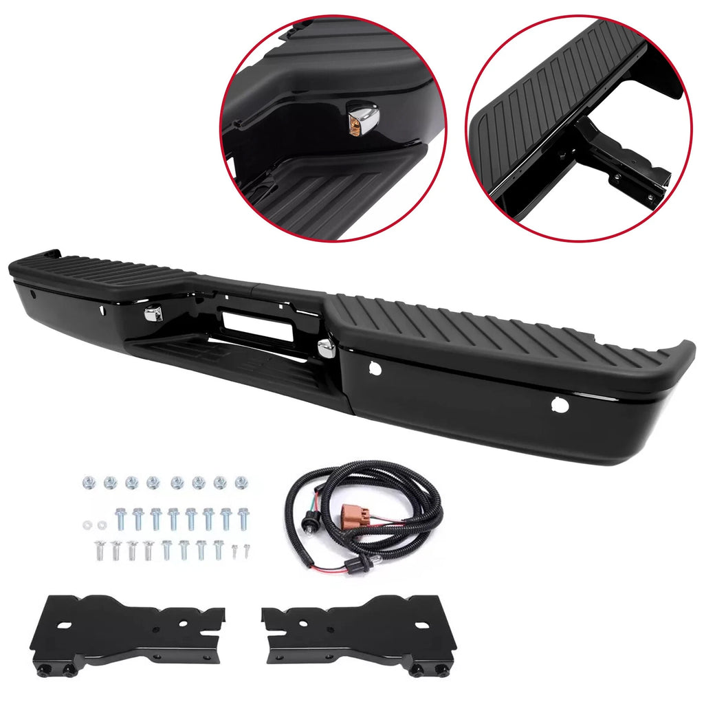 Complete Black Rear Bumper Assembly for Nissan Titan (2004–2015)