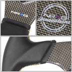 320mm Flat Dish Steering Wheel for NRG (3-Spoke, Yellow Stripe, Suede)