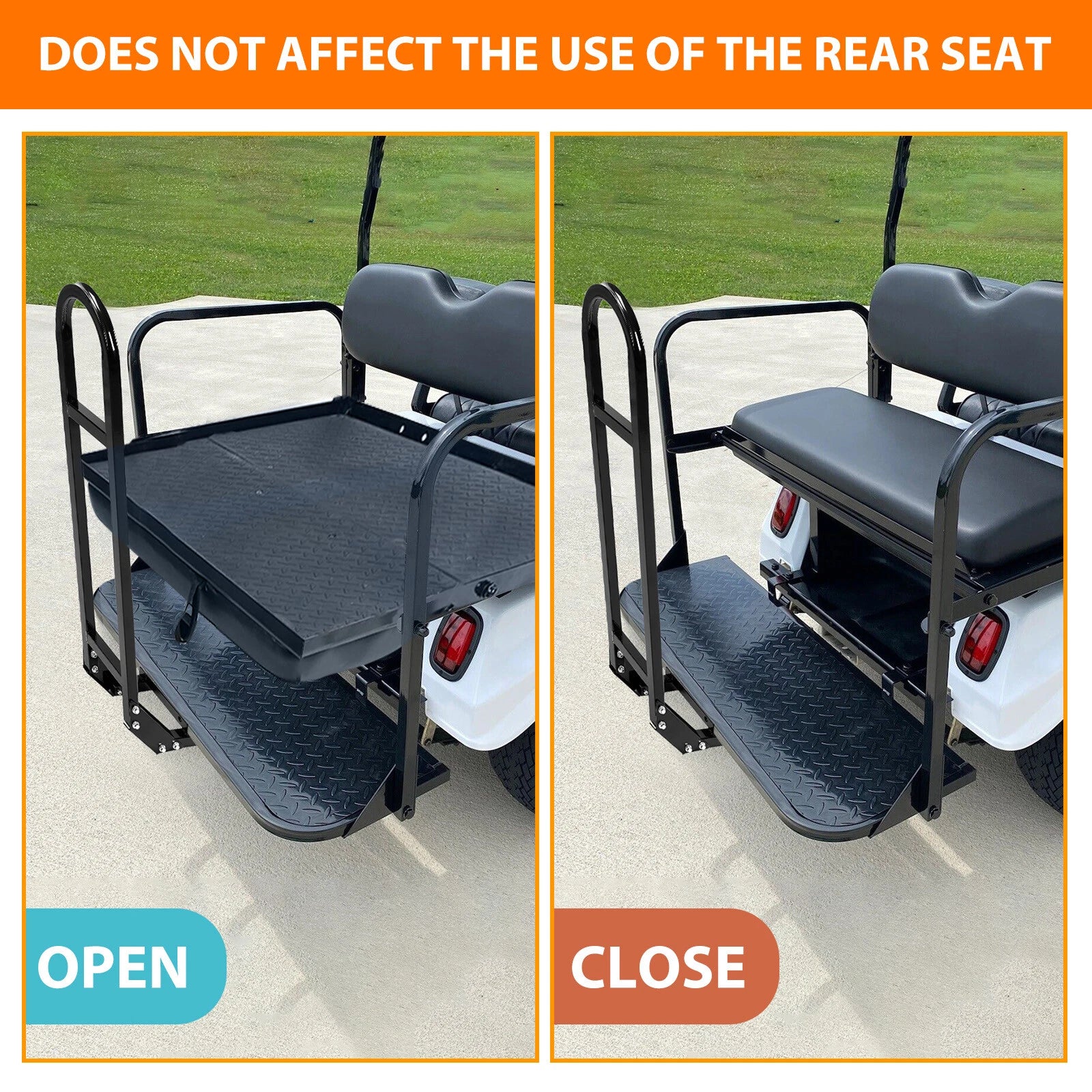 Rear Seat Safety Grab Bar for EZGO, Club Car, Yamaha Golf Carts (Universal)