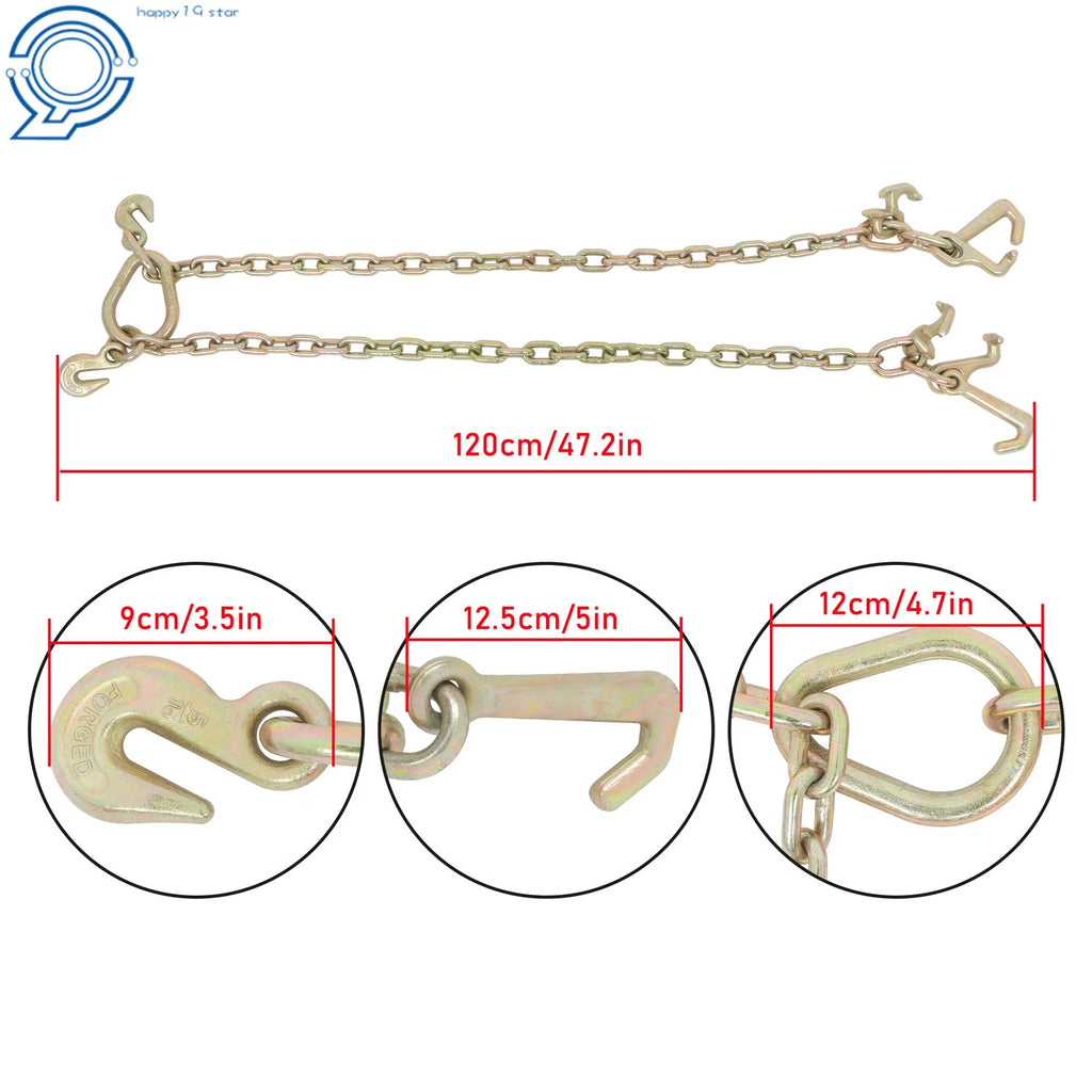 36'' Chain V Bridle with RJT Hook for Tow Truck Trailer Hitches (5400 lbs)