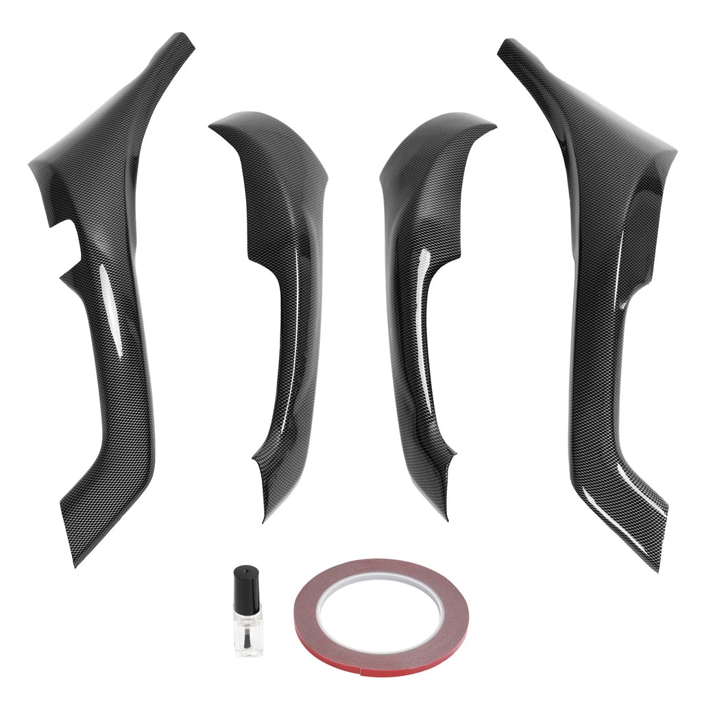 Set of 4 Interior Door Armrest Cover Trim for Acura TSX (2009–2014) Carbon Fiber Look