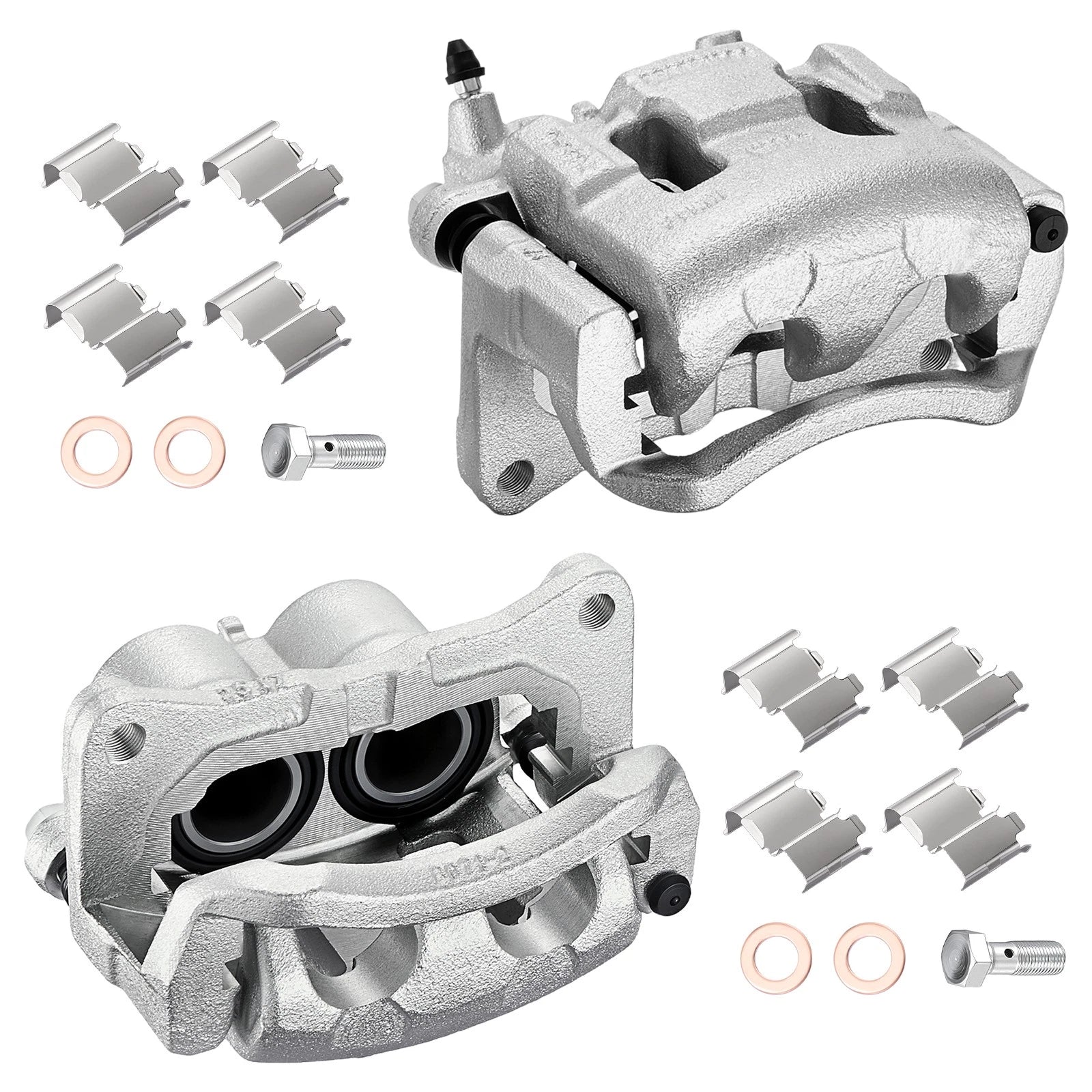 Pair Front Disc Brake Calipers w/ Brackets for Ford Edge Lincoln MKX Mazda CX-9 (2007–2015)