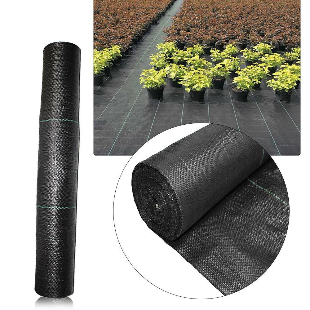 Set of 4 Heavy-Duty Woven Ground Cover Weed Barrier Garden Mats