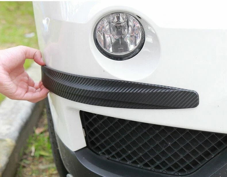 Carbon Fiber Pattern Front Rear Bumper Corner Protection Lip Guards (2) for 2014–2020