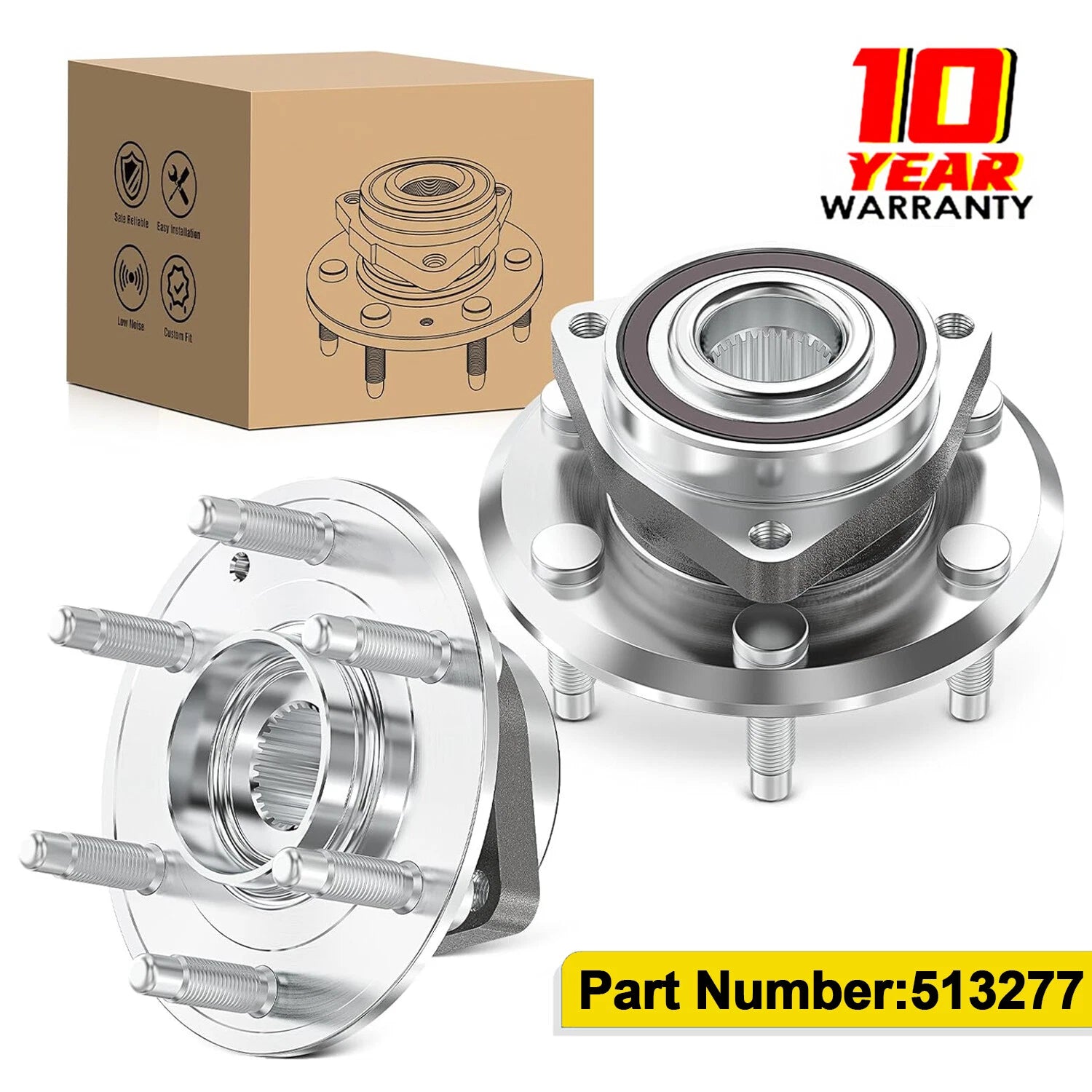 Wheel Bearing Hub Pair for Chevrolet Traverse Enclave GMC Acadia (2008–2017)