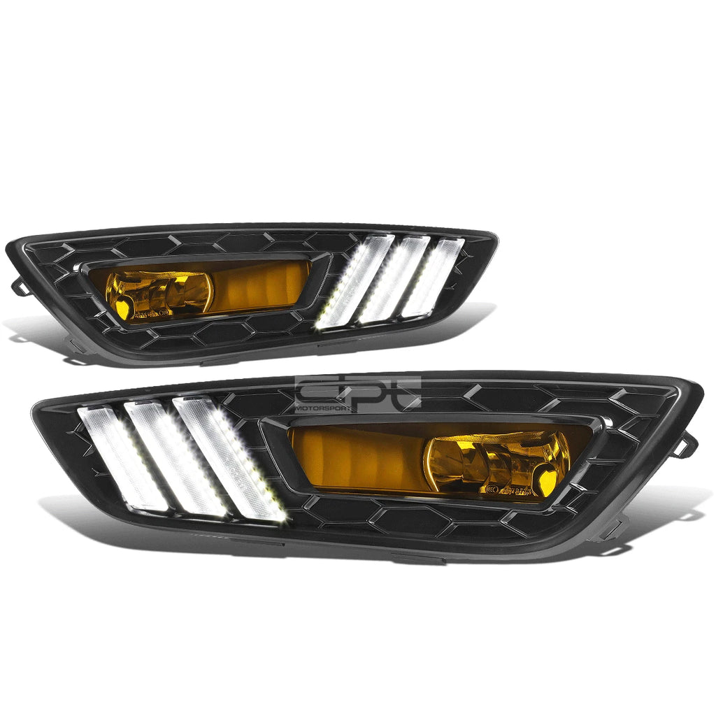 LED DRL Turn Signal Fog Light Lamps for Ford Focus (2015–2018) - Black Bezel