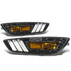 LED DRL Turn Signal Fog Light Lamps for Ford Focus (2015–2018) - Black Bezel