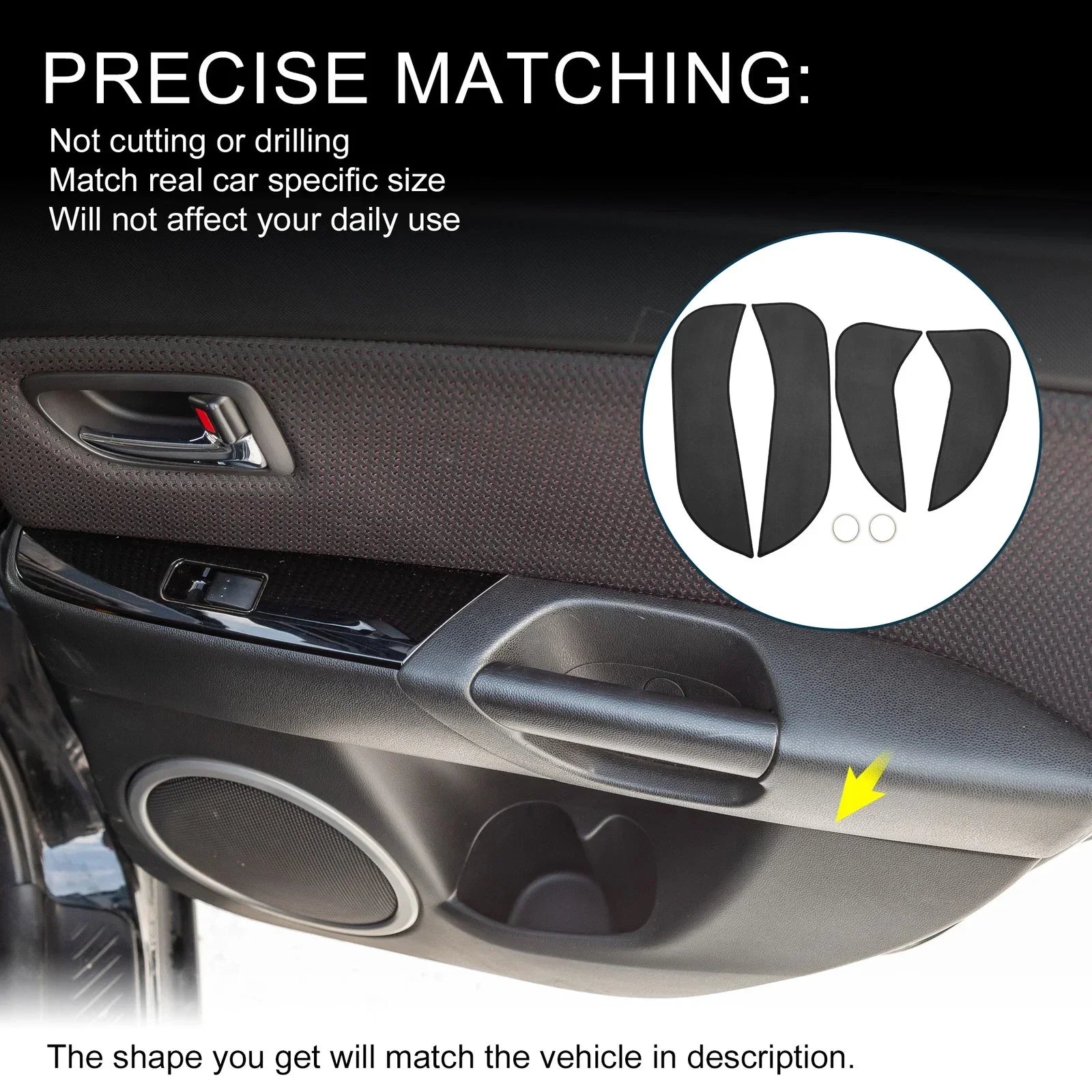 Door Leather Anti Kick Pad Sticker 1 Set for BMW X1 Black (2011 - 2015)