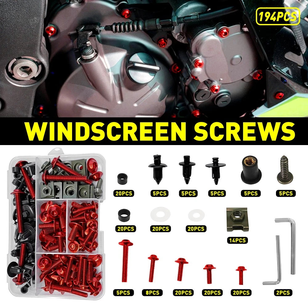 190pcs Fairing Bolts Kit for Suzuki GSXR600 GSXR750 GSXR1000