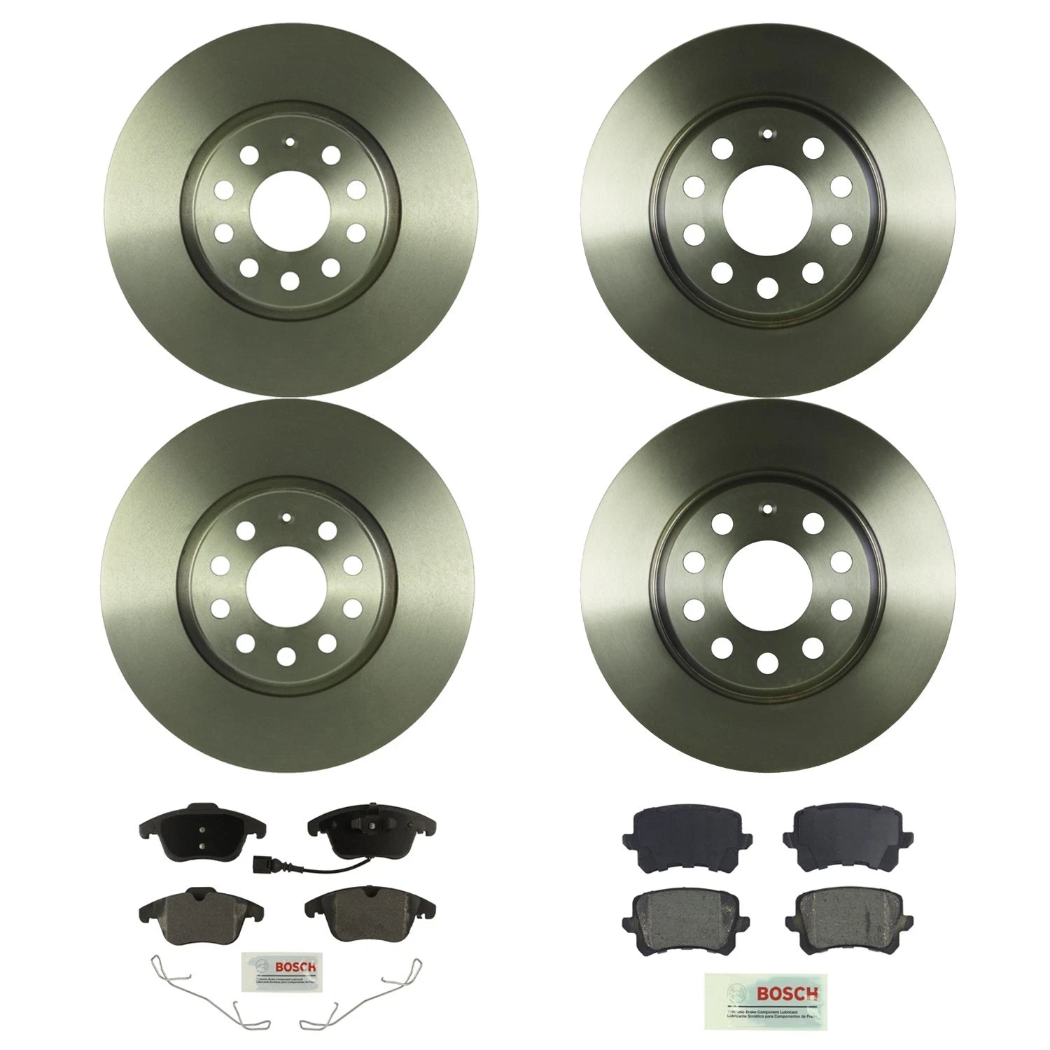Set of 4 Bosch Quietcast Disc Brake Pads & Rotors for Volkswagen Tiguan (2009–2018)