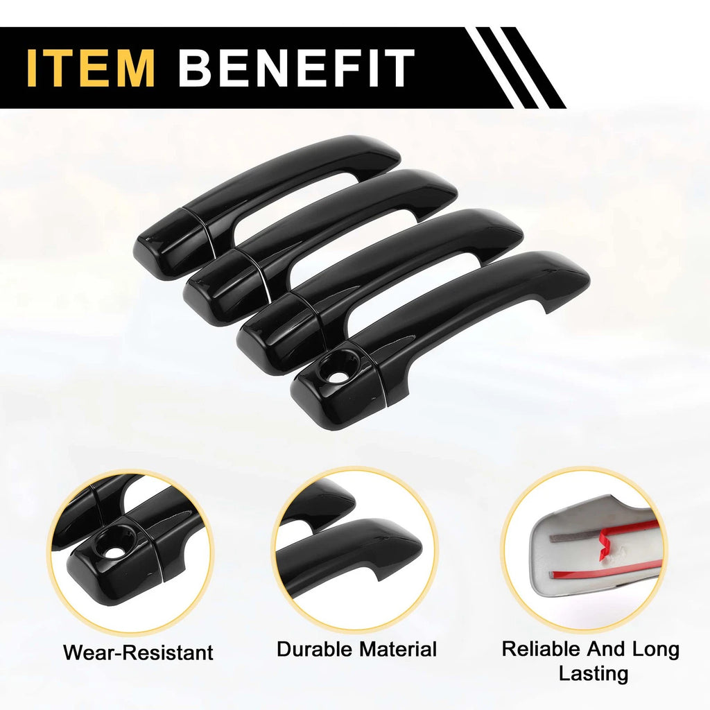 Set of 4 Door Handle Covers for Toyota Tundra (2007–2020) ABS Black