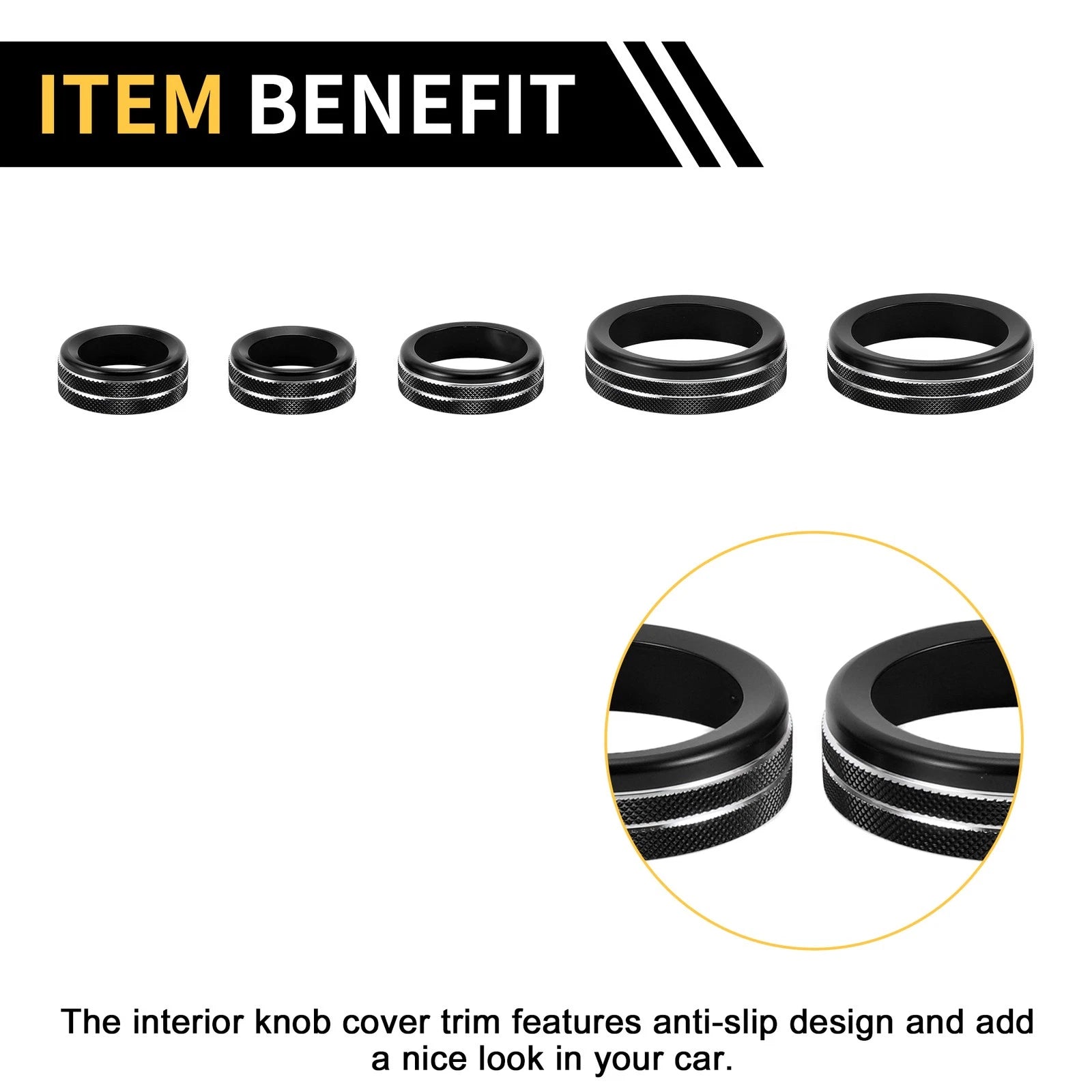 Air Conditioner Volume Switch Knob Cover Ring for Ford Maverick (2022–2024) Black