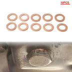 10Pcs Copper Oil Drain Plug Gasket Crush Washer Seal for Universal Fit