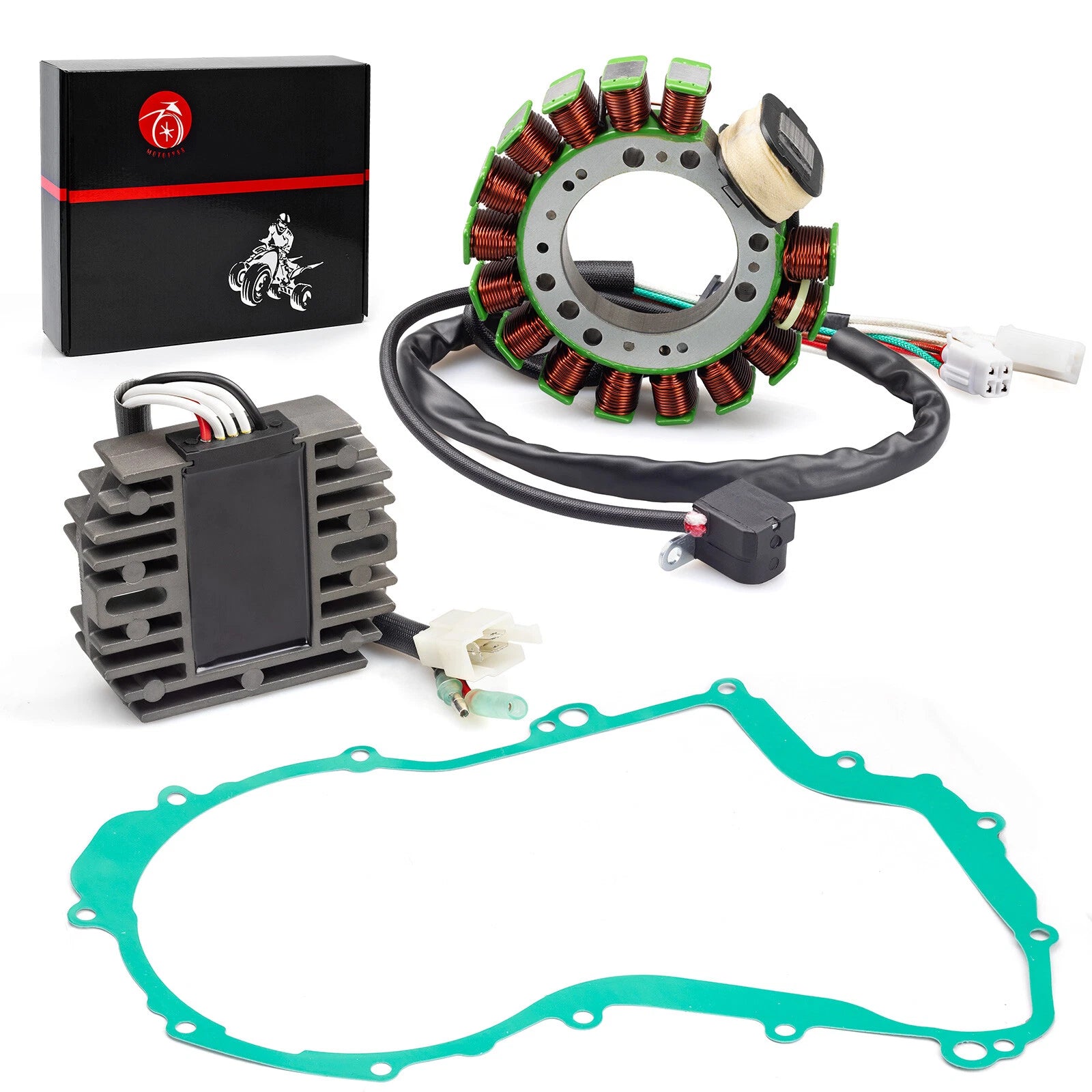 Magneto Stator + Voltage Rectifier + Gasket for Yamaha YFM350 Wolverine (1997–2001)