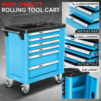 Rolling Tool Chest Cabinet with 6 Drawers for Garage Organizer (Lackable)