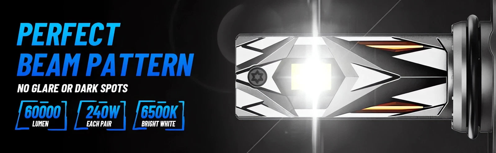 2X NOVSIGHT 9005 H11 LED Headlight Bulbs Combo 204W 60000LM for