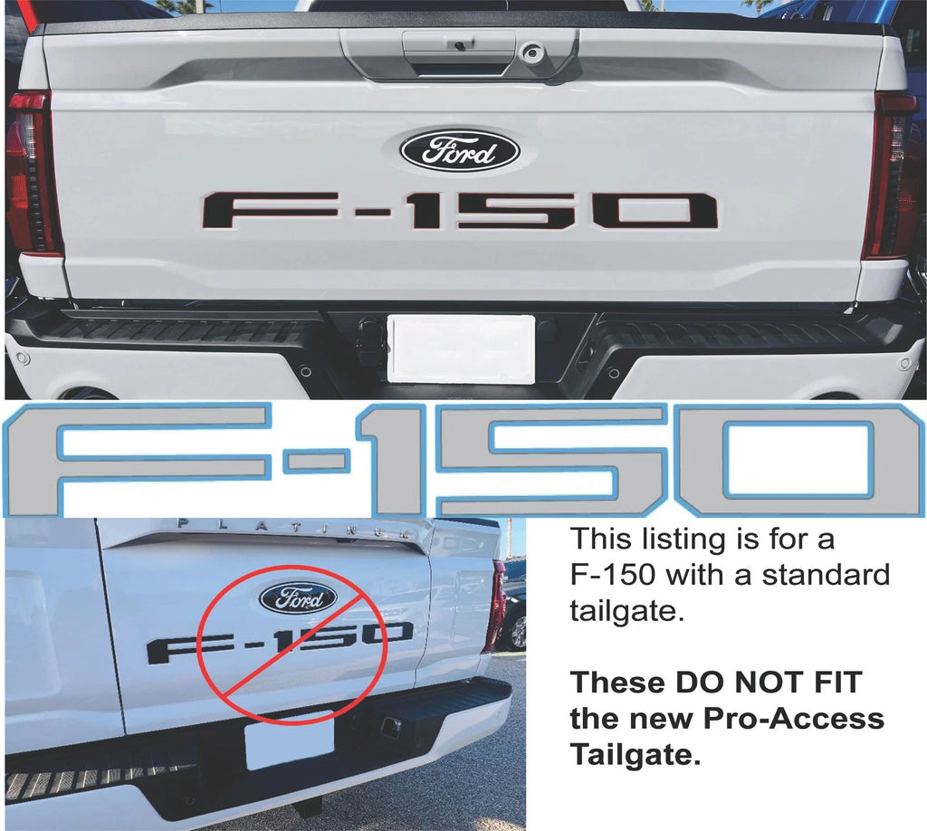 Tailgate Insert Letters Replacement for 2021–2025 Ford F-150 Lightning (Grey Blue)