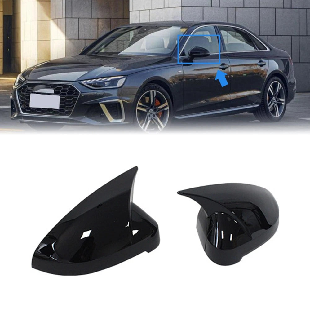 Gloss Black Side Mirror Cap Covers for Audi A5/S5/RS5 (2018–2025)