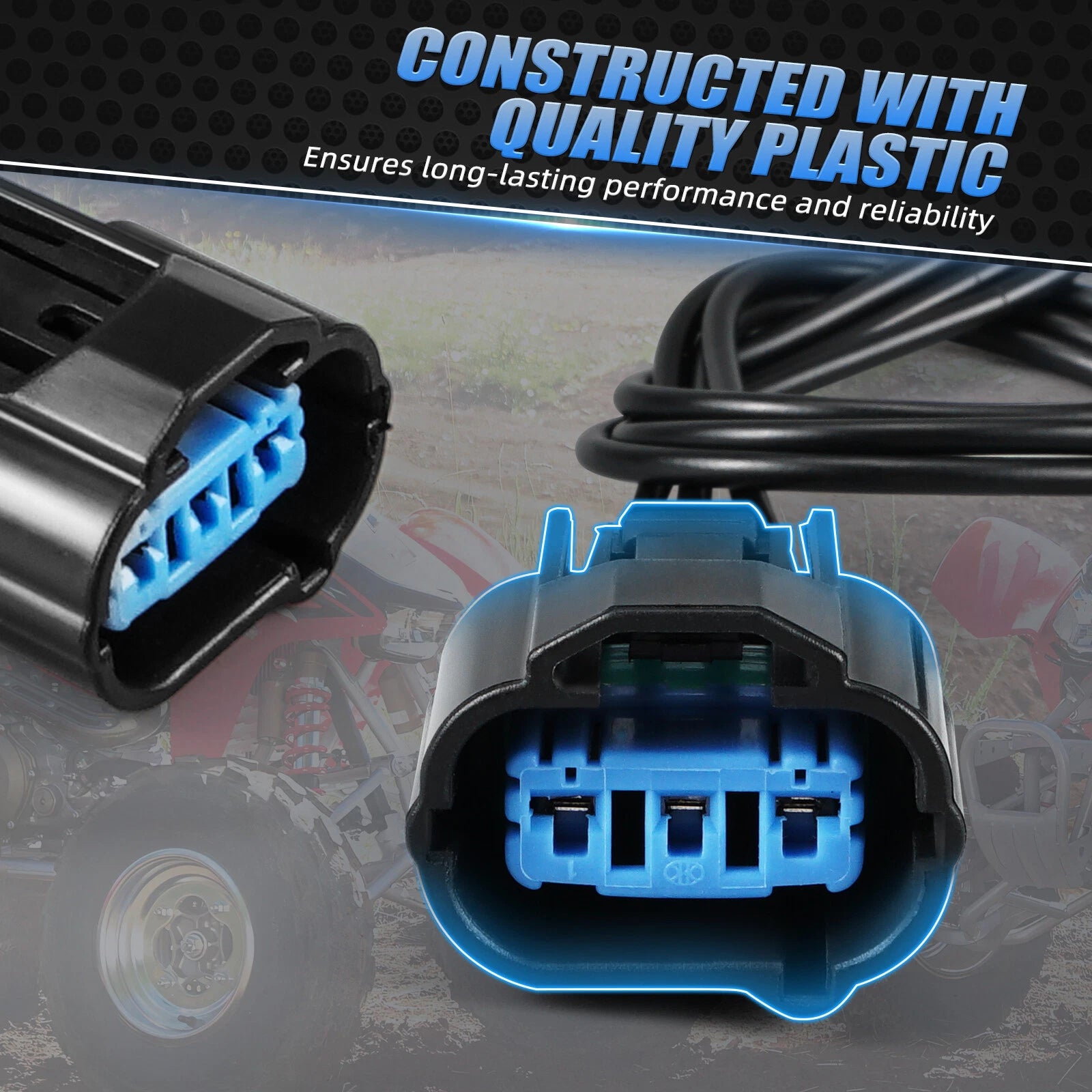 3-Way Wire Tail Light Connector Plug Pigtail for Honda TRX450ER/R (2004–2009) #33700-HP1-601