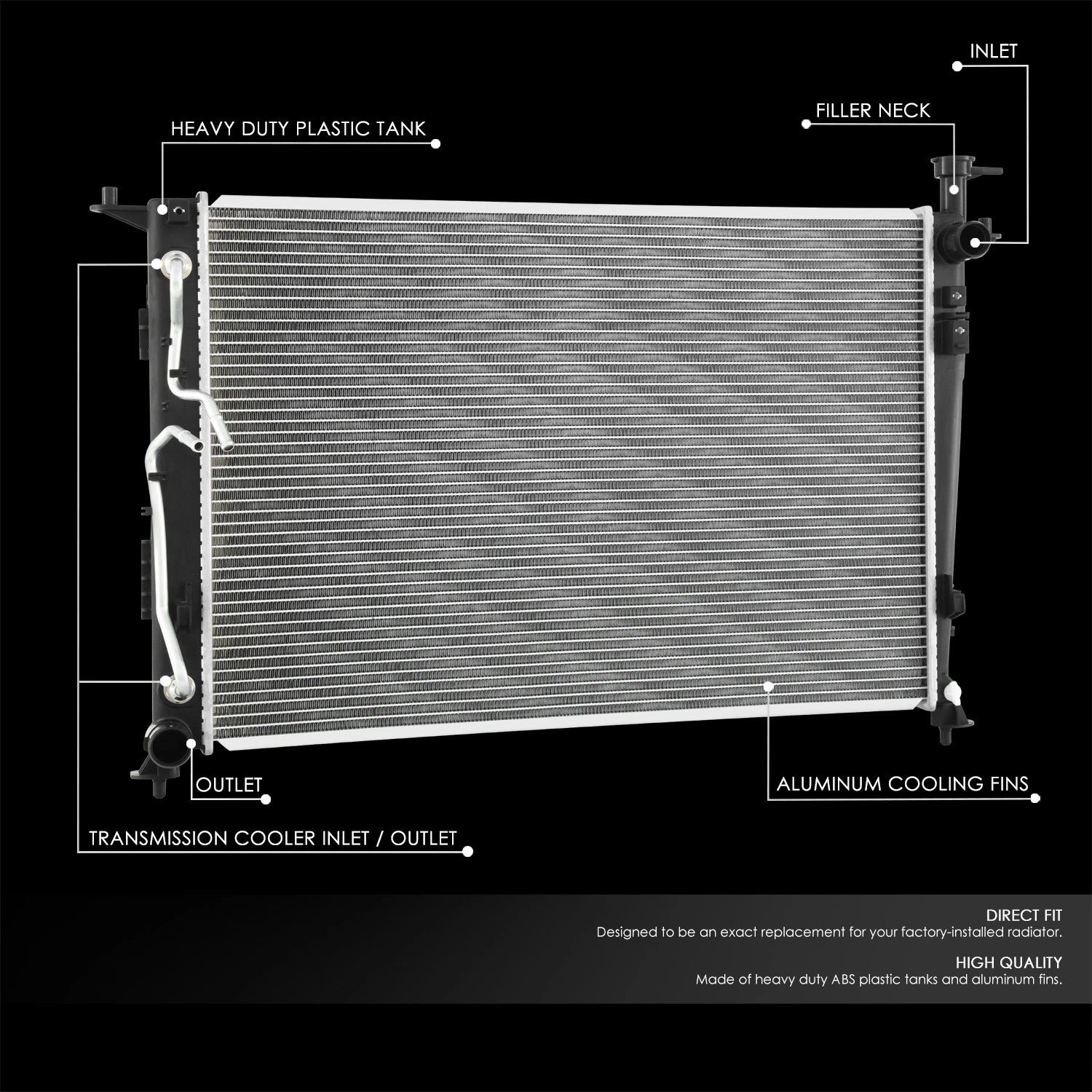 OE Aluminum Core Radiator DPI 13857 for Hyundai Palisade 2020–2024